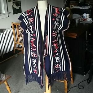 Hand made blue poncho